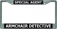 Special Agent Armchair Detective Chrome License Plate Frame