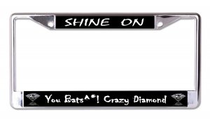 Shine On You Bats Crazy Diamond Chrome License Plate Frame