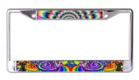 Psychedelic #1 Chrome License Plate Frame