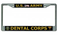 U.S. Army Dental Corps Chrome License Plate Frame