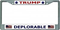 Trump Deplorable Chrome License Plate Frame