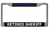 Retired Sheriff Chrome License Plate Frame