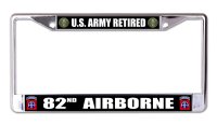 U.S. Army Retired 82nd Airborne Chrome License Plate Frame