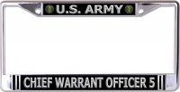 U.S. Army Chief Warrant Officer 5 Chrome License Plate Frame