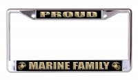 Proud Marine Family #2 Chrome License Plate Frame