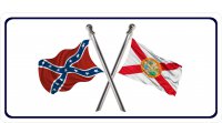 Confederate Rebel Flag / Florida Flag Photo License Plate