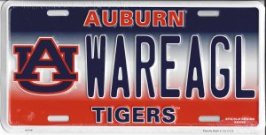 Auburn Tigers WAREAGL Metal License Plate