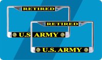 U.S. Army Retired License Plate Frame 2 pack
