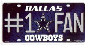 Dallas Cowboys #1 Fan License Plate