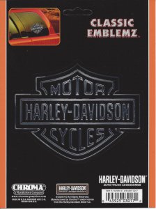 Harley-Davidson Logo - Chrome and Black Embossed Decal
