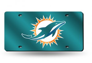 Miami Dolphins Green Laser License Plate