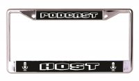 Podcast Host Chrome License Plate Frame