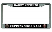 Deadpool Daddy Rage Chrome License Plate Frame