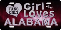 This Girl Loves Alabama Metal License Plate