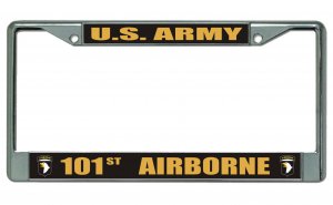 U.S. Army 101st Airborne Chrome License Plate Frame