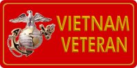 U.S. Marine Corps Vietnam Veteran Red Photo License Plate