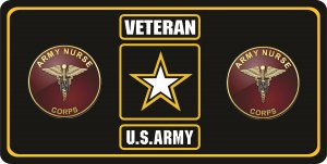 U.S. Army Veteran Nurse Corps Photo License Plate