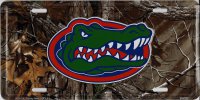Florida Gators Woodland Metal License Plate