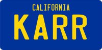 KARR California Replica Photo License Plate