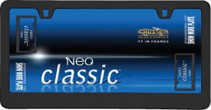 Neo Classic 2 Hole Black License Plate Frame