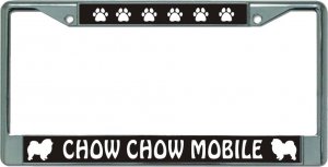 Chow Chow Mobile Chrome License Plate Frame