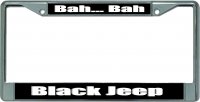 Bah Bah Black Jeep Chrome License Plate Frame