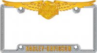 Silver & Gold Harley-Davidson Eagle License Plate Frame