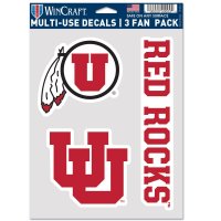 Utah Utes 3 Fan Pack Decals