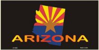 Arizona State Flag Black License Plate