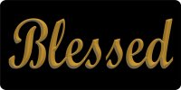 Blessed 3D Gold Photo License Plate