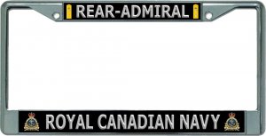 Royal Canadian Navy Rear-Admiral Chrome License Plate Frame