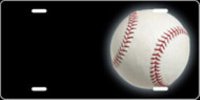 Offset Baseball Airbrush License Plate