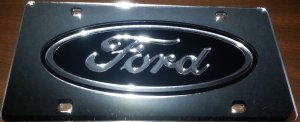 Ford Black Logo On Silver Laser License Plate