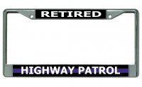 Retired Highway Patrol Chrome License Plate Frame