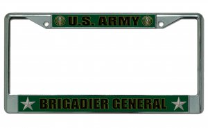 U.S. Army Brigadier General Chrome Photo License Plate Frame
