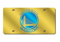 Golden State Warriors Logo Gold Laser License Plate