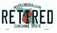 Florida Retired Metal License Plate
