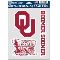 Oklahoma Sooners 3 Fan Pack Decals