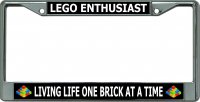Lego Enthusiast Chrome License Plate Frame