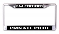 Private Pilot Chrome License Plate Frame