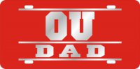 Oklahoma Sooners Dad Red laser License Plate