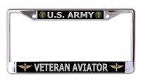 U.S. Army Veteran Aviator Chrome License Plate Frame