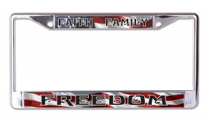 Faith Family Freedom Chrome License Plate Frame