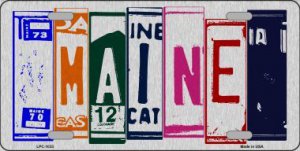 Maine Cut Style Metal License Plate