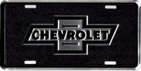 Chevrolet Bowtie Black Metal License Plate