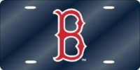 Boston Red Sox Blue Laser License Plate