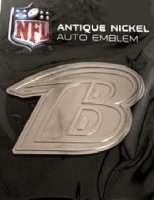 Baltimore Ravens Antique Nickel Auto Emblem