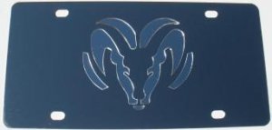 Dodge Ram Silver Logo Stainless Steel License Plate