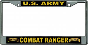 U.S. Army Combat Ranger Chrome License Plate Frame