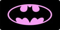 Pink Batman Logo Photo License Plate